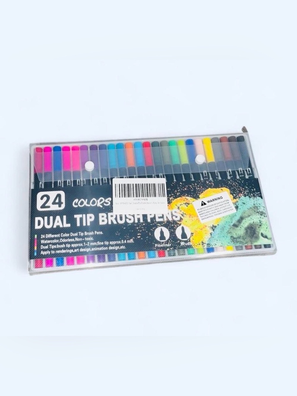 24-Color Dual Tip Brush Pens - Multicolor Set